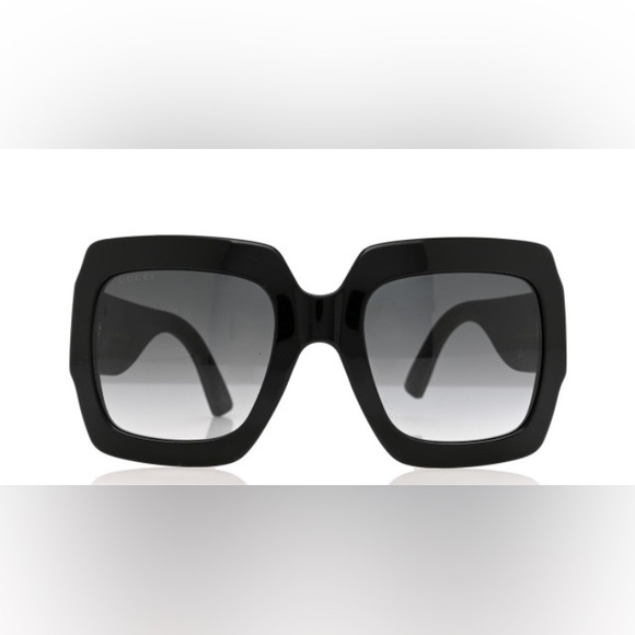 Gucci Sunglasses Square Frame Glitter GG0102S Sunglasses Black with Case - Picture 3 of 12